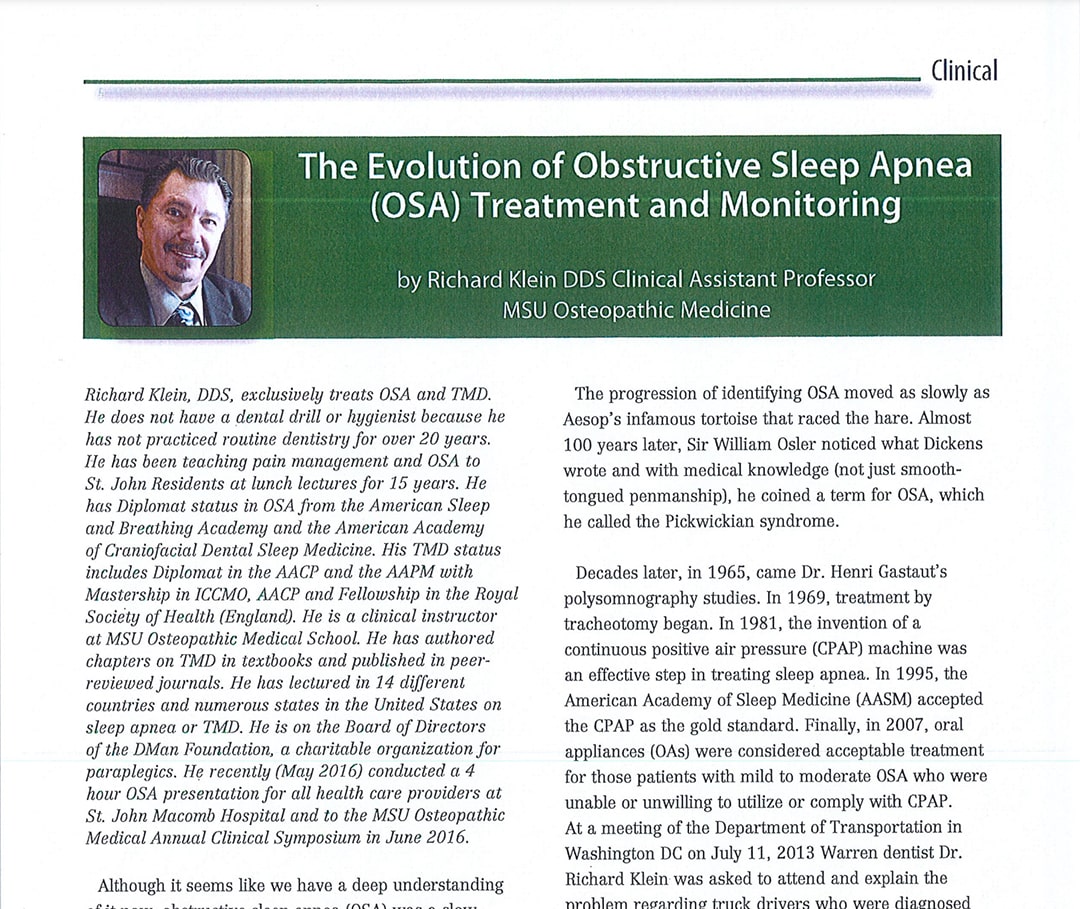The Evolution of Obstructive Sleep Apnea Treatment and Monitoring
